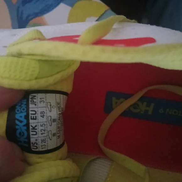 Hoka White and Yellow Running Shoes - Picture 8 of 9